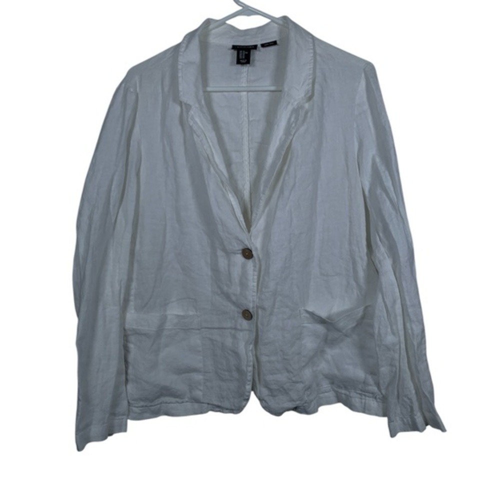 Jones & CO Jones New York White Blazer 100% Linen Size XL EUC #5004